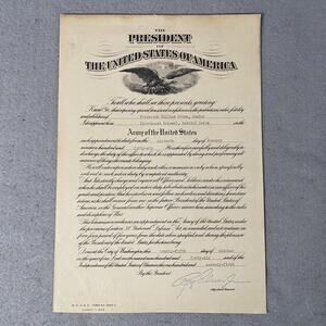 Vintage 1946 WWII Era US United State Army Medical Corps Discharge Paper